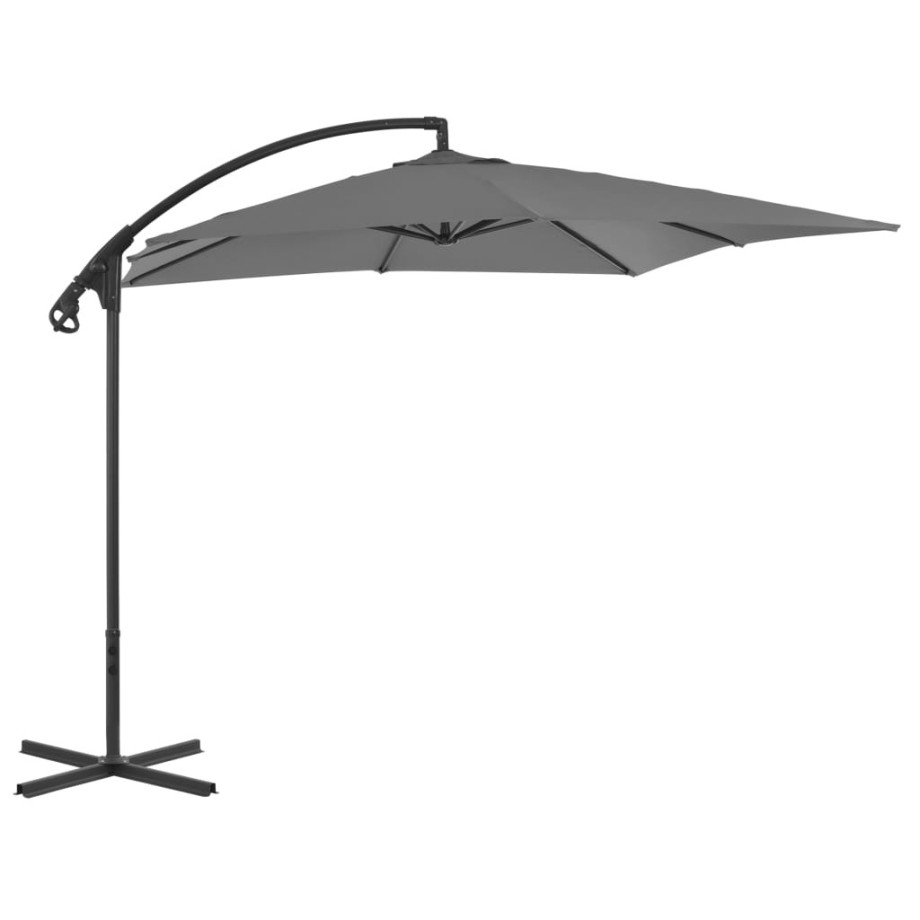 vidaXL Zweefparasol met stalen paal 250x250 cm antracietkleurig afbeelding 1