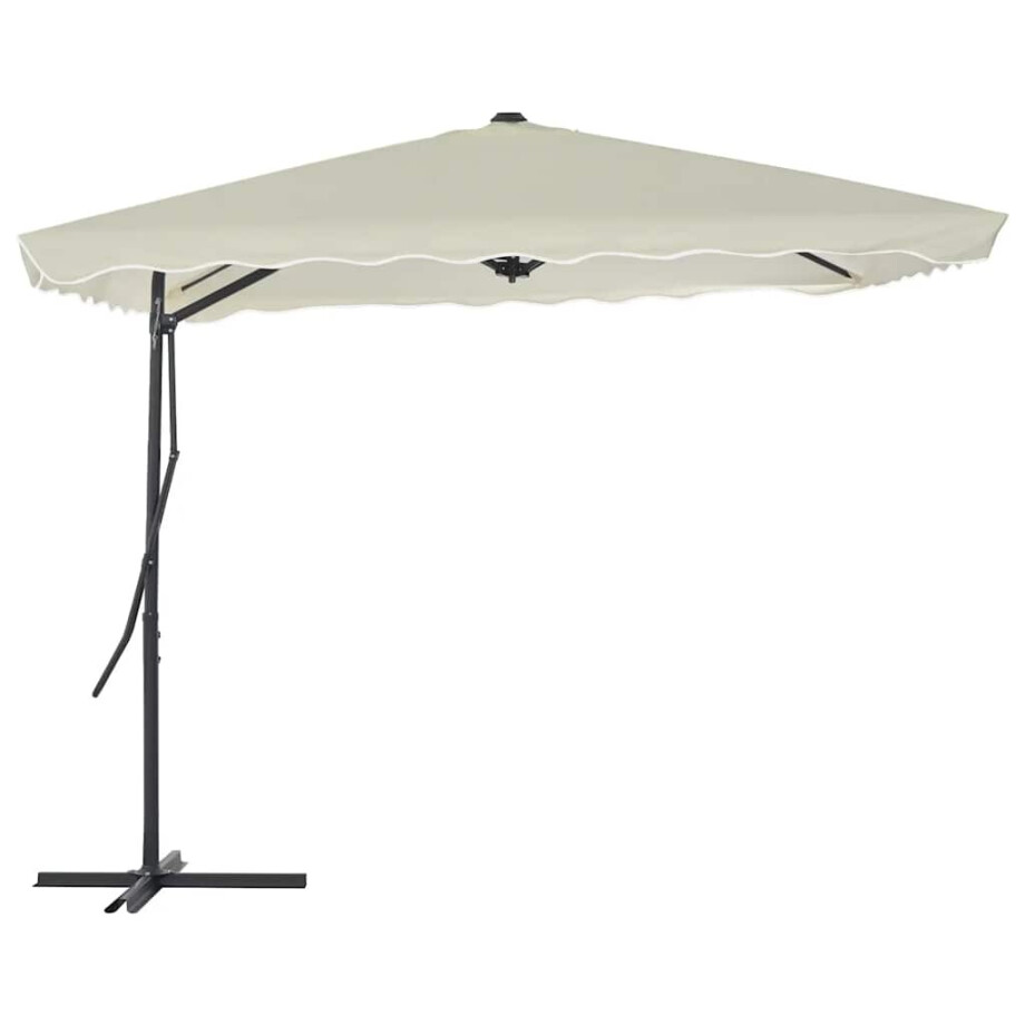 vidaXL Parasol met stalen paal 250x250 cm zandkleurig afbeelding 1