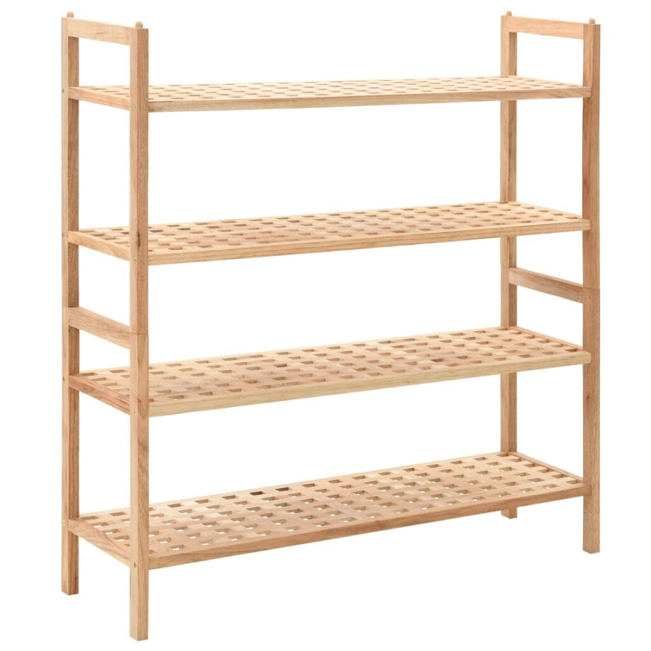 vidaXL Schoenenrek 69x26x81 cm massief walnotenhout afbeelding 1