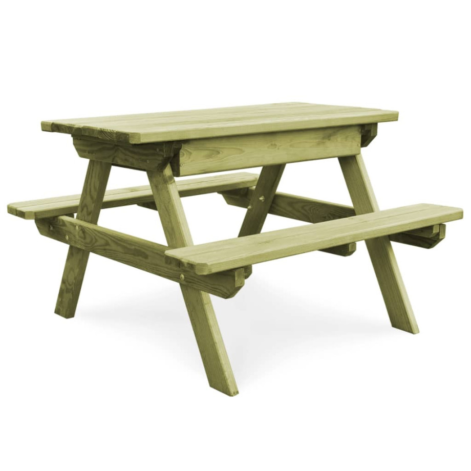 vidaXL Picknicktafel met banken 90x90x58 cm geïmpregneerd grenenhout afbeelding 1