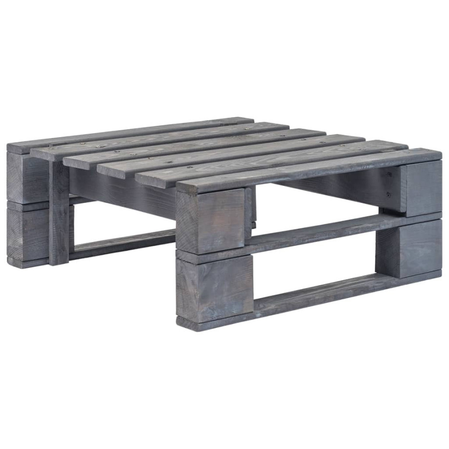 vidaXL Tuinhocker pallet hout grijs afbeelding 1