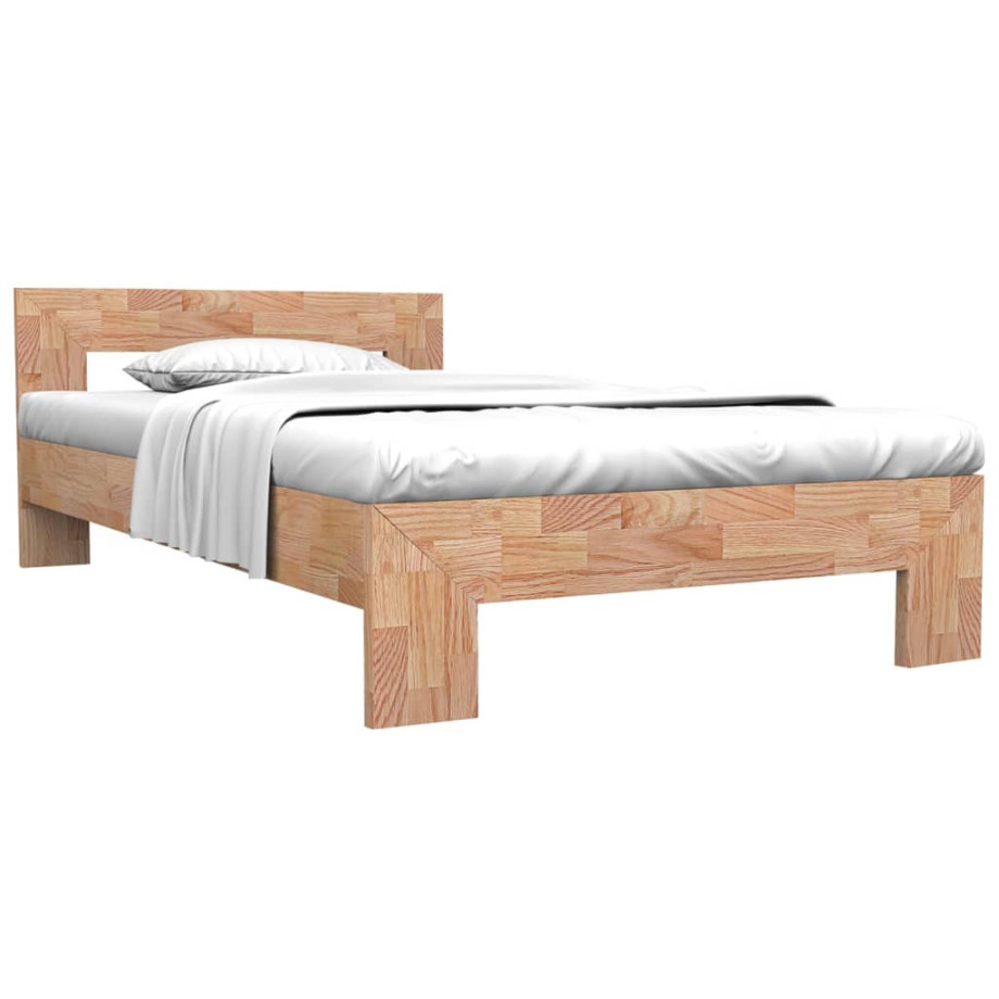 vidaXL Bedframe massief eikenhout 160x200 cm afbeelding 1