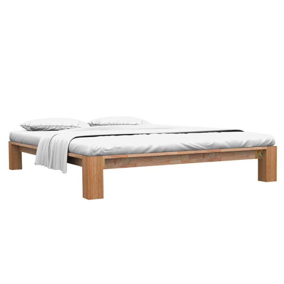 vidaXL Bedframe massief eikenhout 160x200 cm afbeelding 1