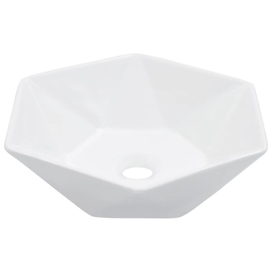 vidaXL Wastafel 41x36,5x12 cm keramiek wit vidaXL Wastafel 41x36,5x12 cm keramiek wit afbeelding 1