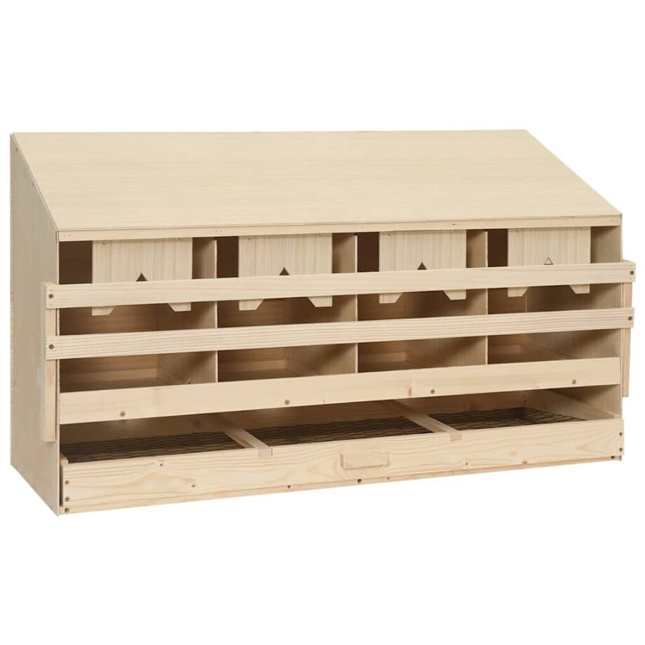 vidaXL Kippenlegkast 4 compartimenten 106x40x59 cm massief grenenhout afbeelding 1