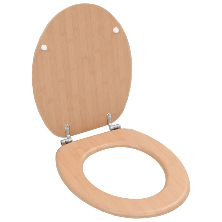 vidaXL Toiletbril met deksel bamboe MDF afbeelding 1