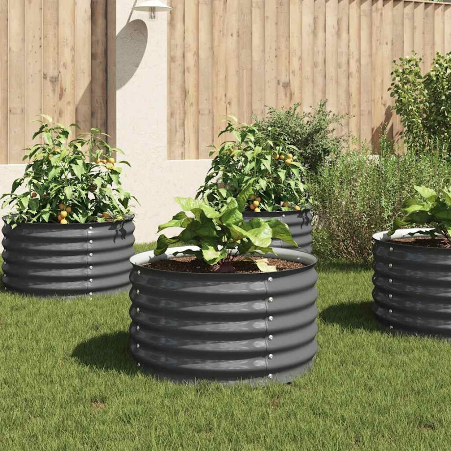 vidaXL Plantenbak verhoogd 80x80x44 cm gegalvaniseerd staal grijs vidaXL Plantenbak verhoogd 80x80x44 cm gegalvaniseerd staal grijs afbeelding 1