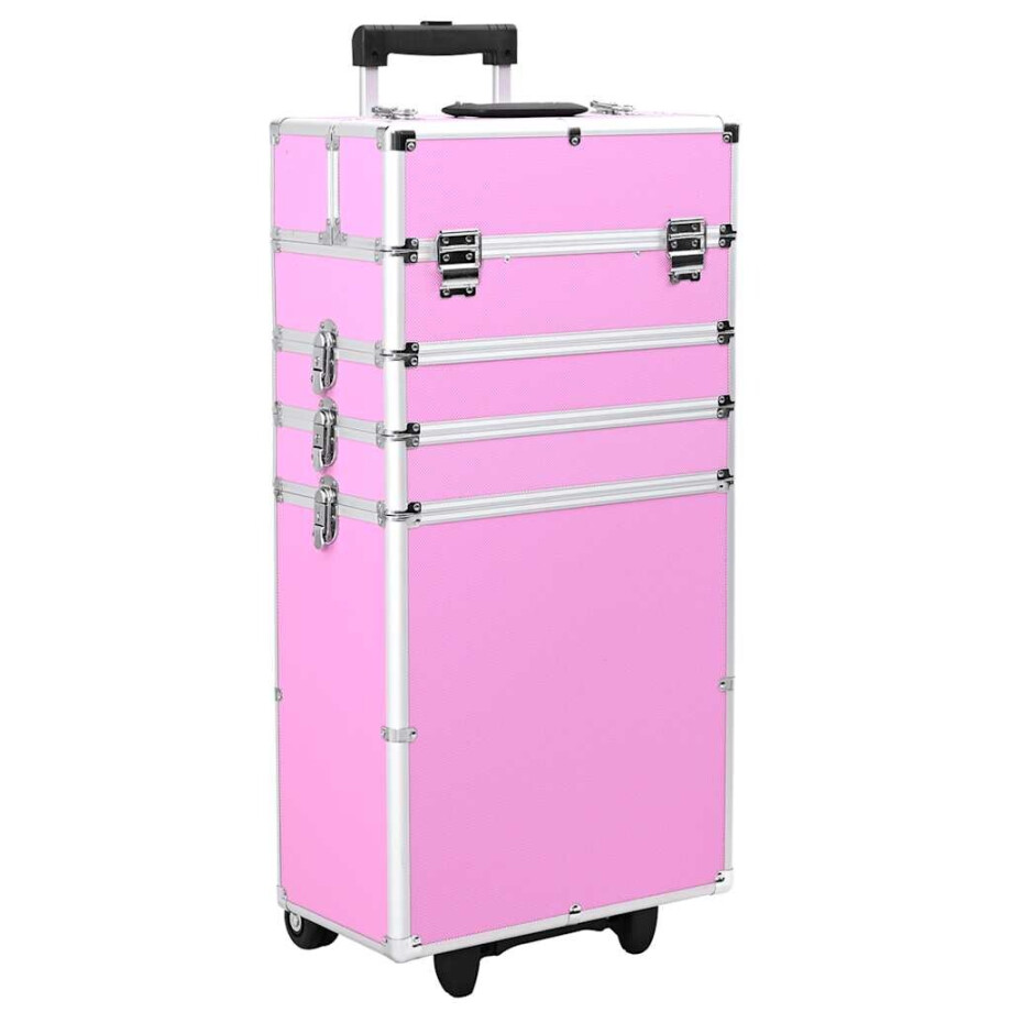 vidaXL Make-up trolley aluminium roze afbeelding 1