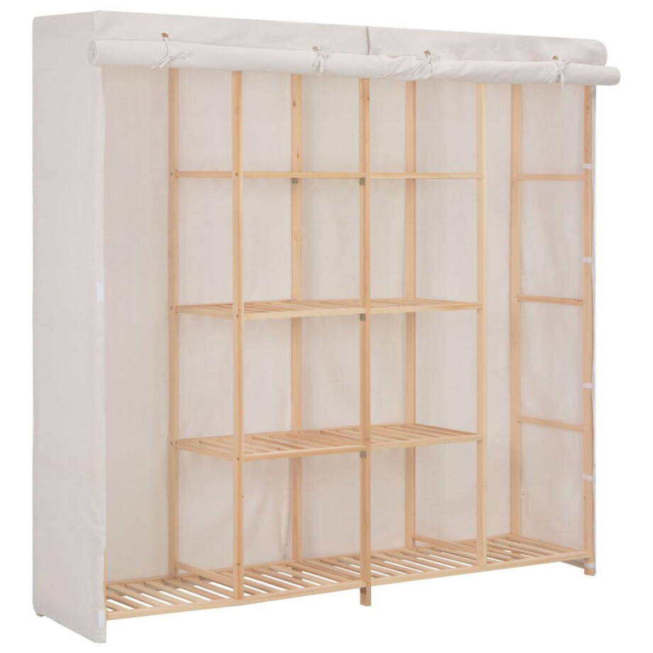 vidaXL Kledingkast 173x40x170 cm stof wit vidaXL Kledingkast 173x40x170 cm stof wit afbeelding 1