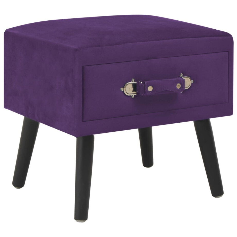 vidaXL Nachtkastje 40x35x40 cm fluweel donkerpaars afbeelding 1