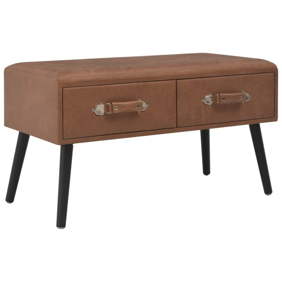 vidaXL Salontafel 80x40x46 cm kunstleer donkerbruin afbeelding 1