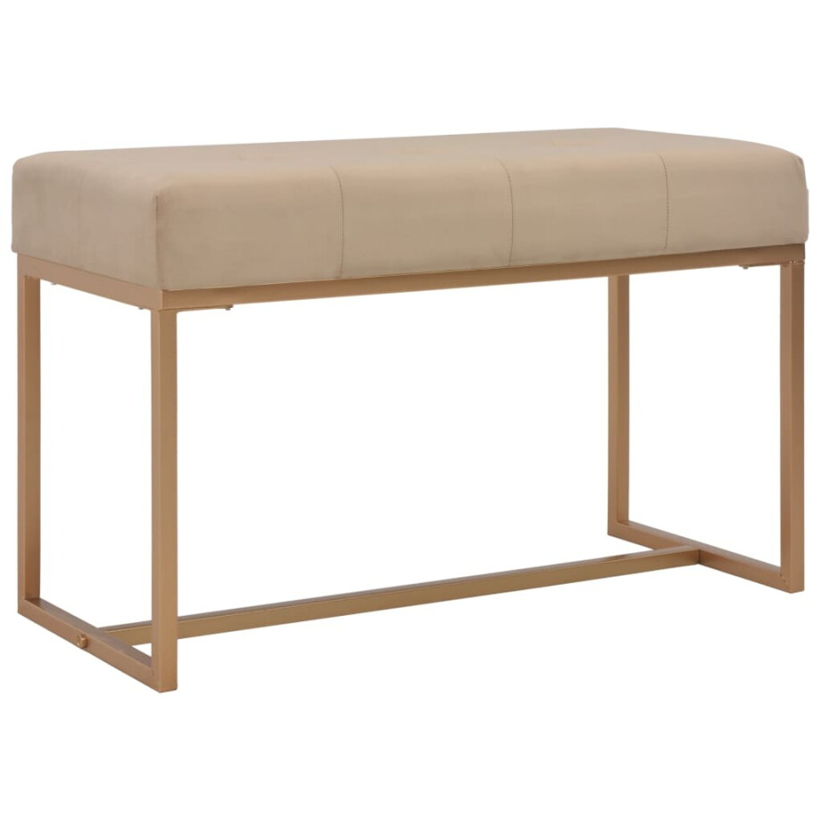 vidaXL Bankje 80 cm fluweel beige afbeelding 1
