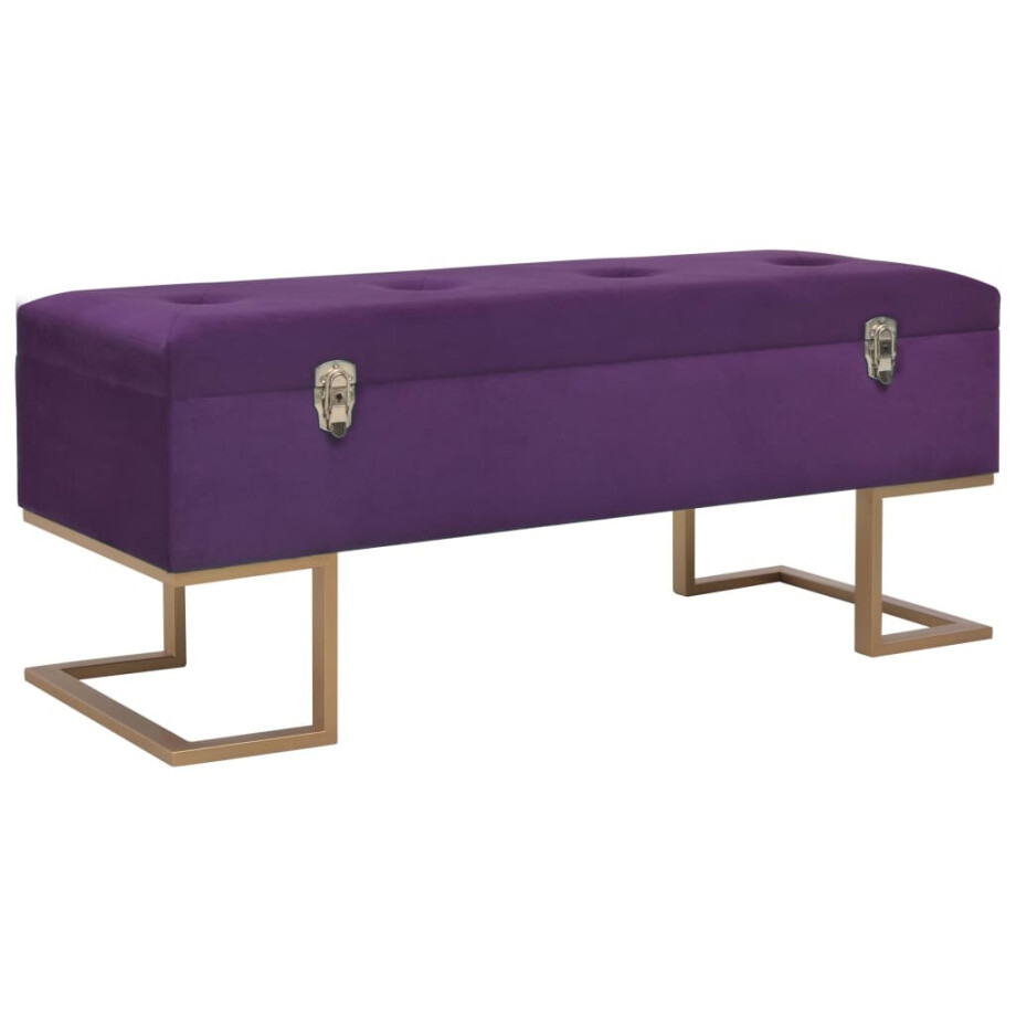 vidaXL Bankje met opbergvak 105 cm fluweel paars vidaXL Bankje met opbergvak 105 cm fluweel paars afbeelding 1