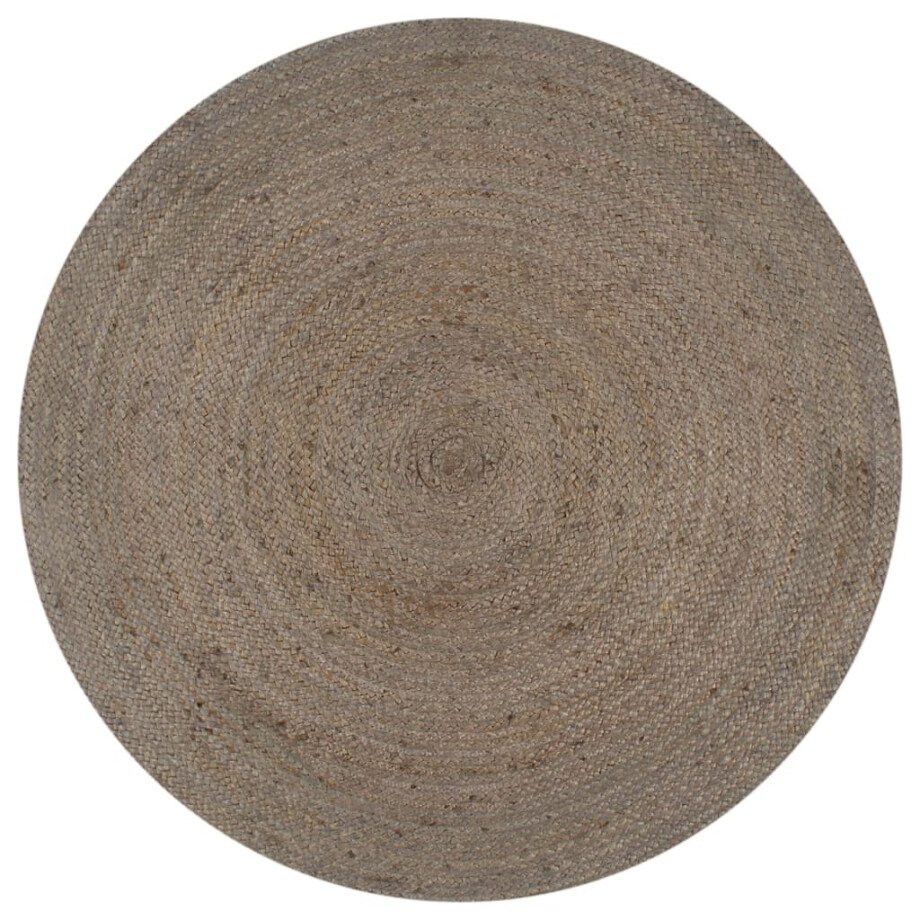 vidaXL Vloerkleed handgemaakt rond 150 cm jute grijs afbeelding 1