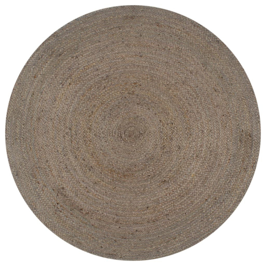 vidaXL Vloerkleed handgemaakt rond 150 cm jute grijs afbeelding 1