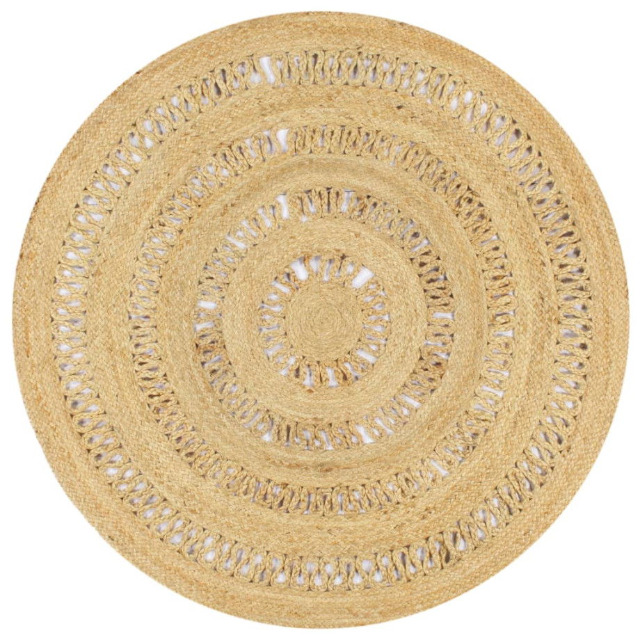 vidaXL Vloerkleed handgemaakt 120 cm gevlochten jute afbeelding 1