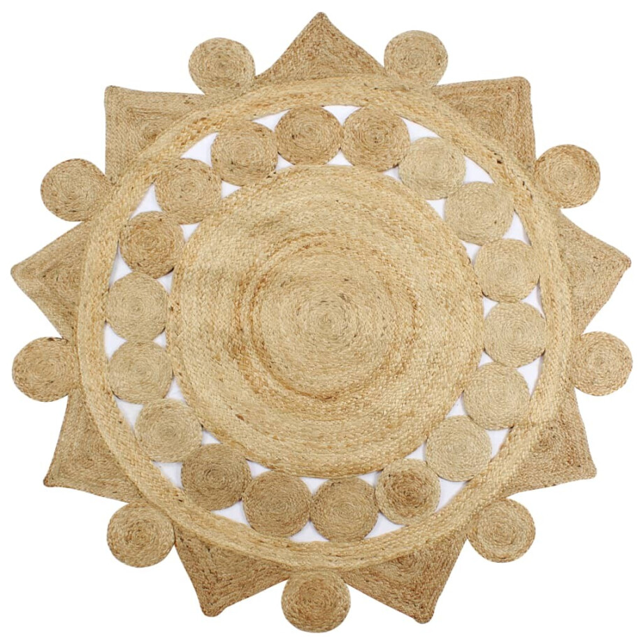 vidaXL Vloerkleed handgemaakt 90 cm gevlochten jute afbeelding 1