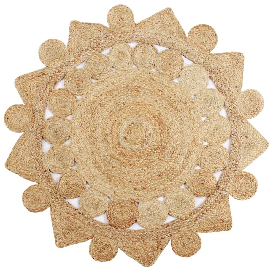 vidaXL Vloerkleed handgemaakt 150 cm gevlochten jute afbeelding 1