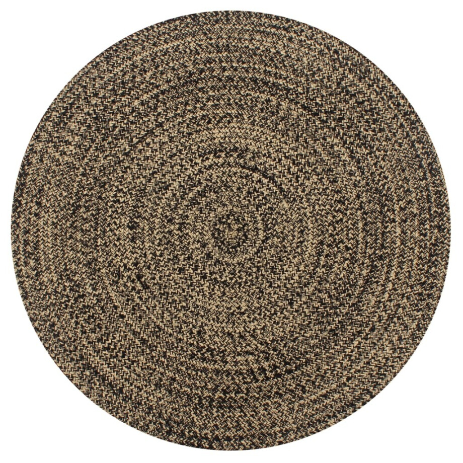 vidaXL Vloerkleed handgemaakt 150 cm jute zwart en naturel afbeelding 1