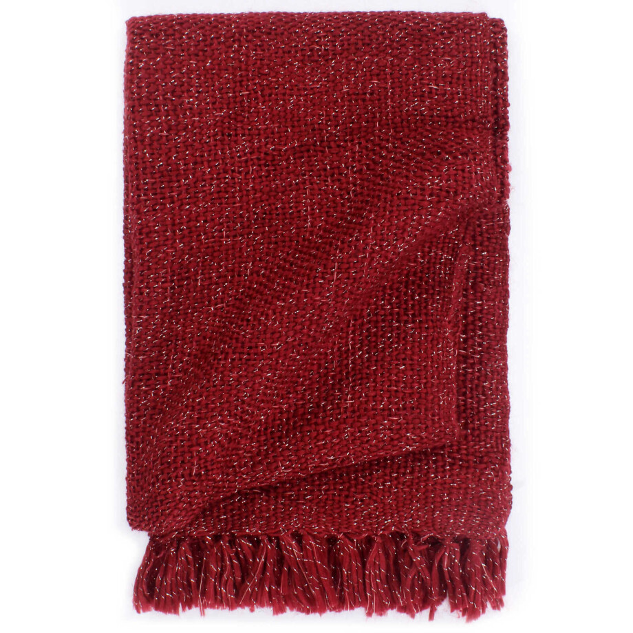 vidaXL Dekentje Bordeauxrood 220 x 250 cm Polyester afbeelding 1