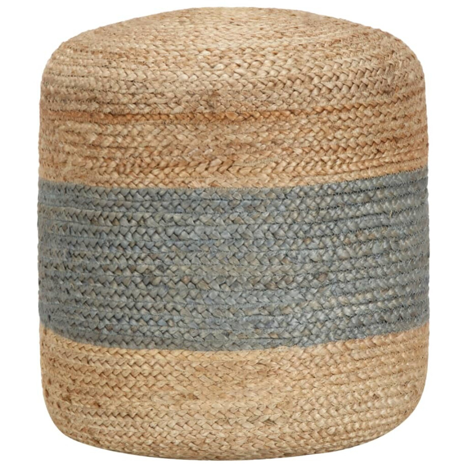 vidaXL Poef handgemaakt 40x45 cm jute olijfgroen afbeelding 1