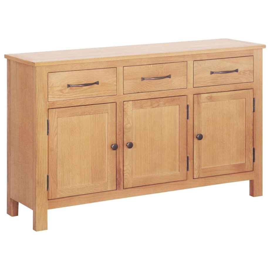 vidaXL Dressoir Bruin 112 x 33.5 x 70 cm Massief eikenhout afbeelding 1