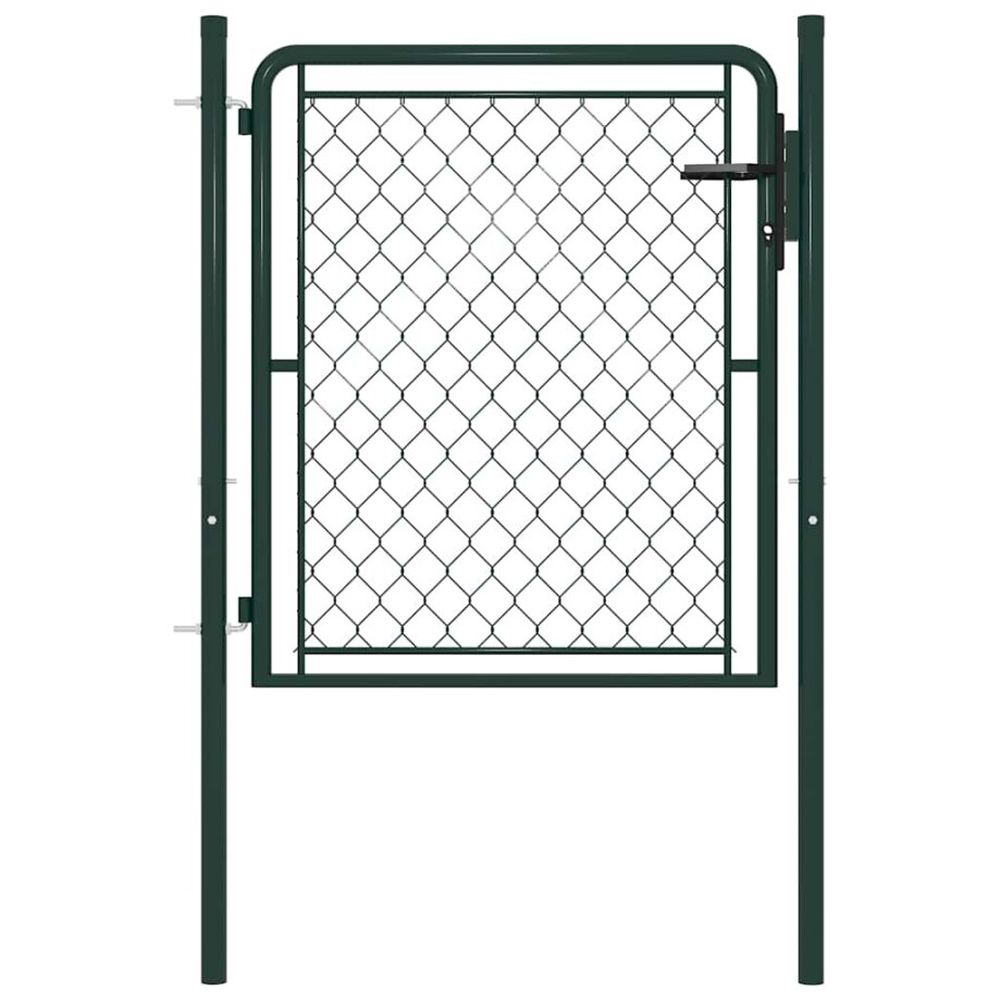 vidaXL Tuinpoort staal 100x75 cm groen afbeelding 1