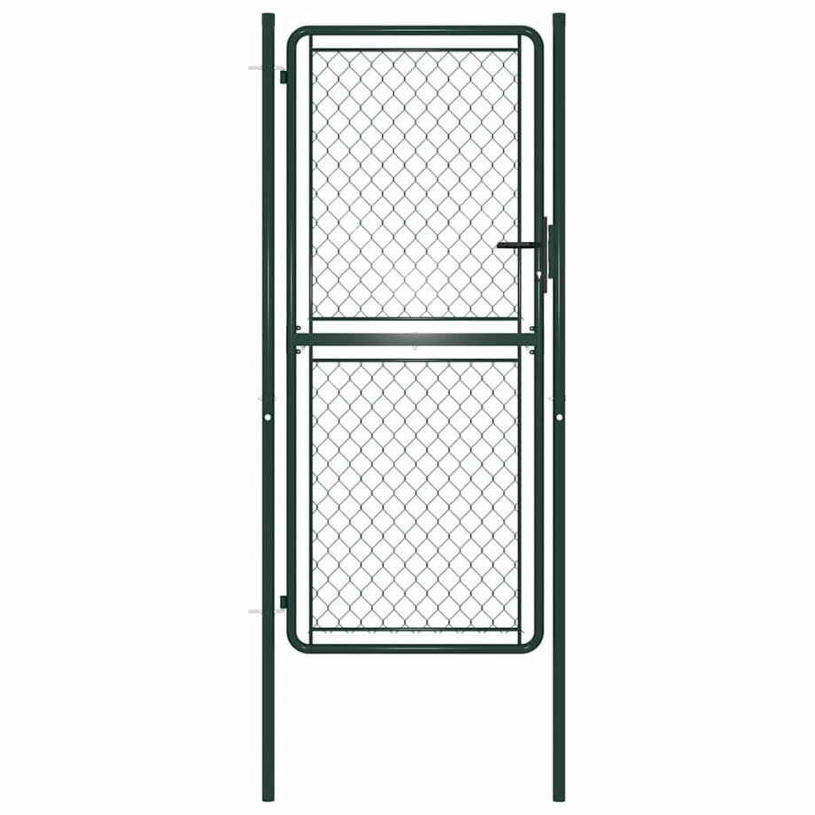 vidaXL Tuinpoort staal 100x175 cm groen afbeelding 1