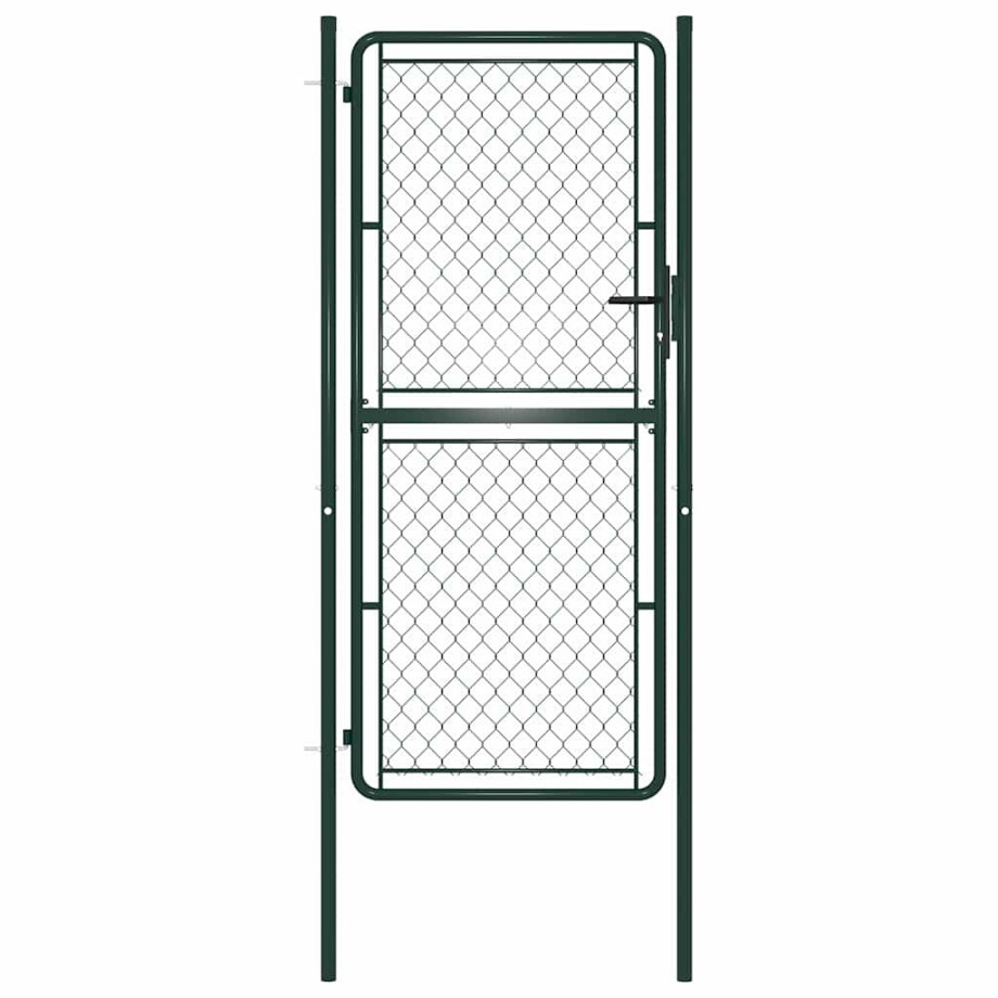 vidaXL Tuinpoort staal 100x200 cm groen afbeelding 1