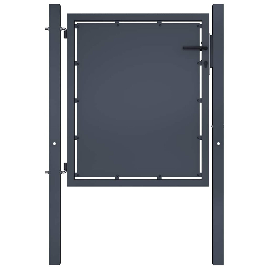 vidaXL Tuinpoort staal 100x75 cm antraciet afbeelding 1