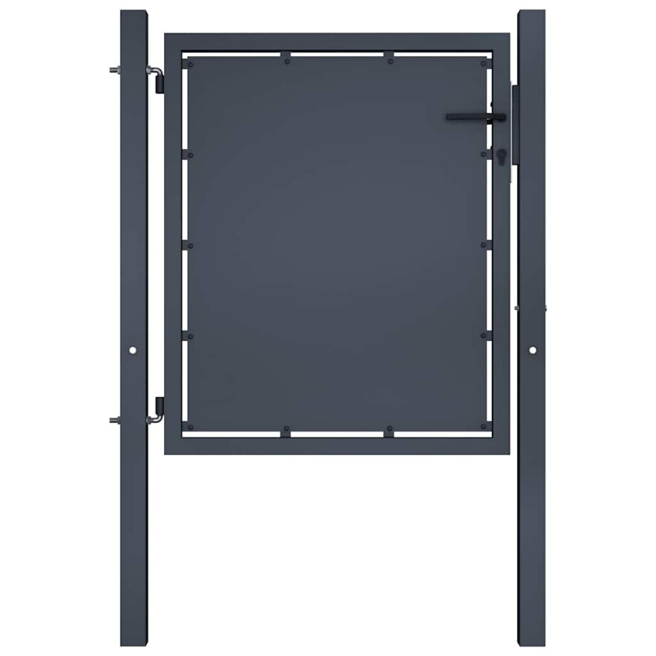 vidaXL Tuinpoort staal 100x100 cm antraciet afbeelding 1