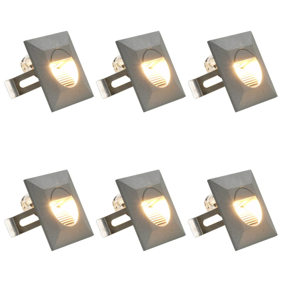vidaXL LED-buitenwandlampen 6 st 5 W vierkant zilverkleurig afbeelding 1