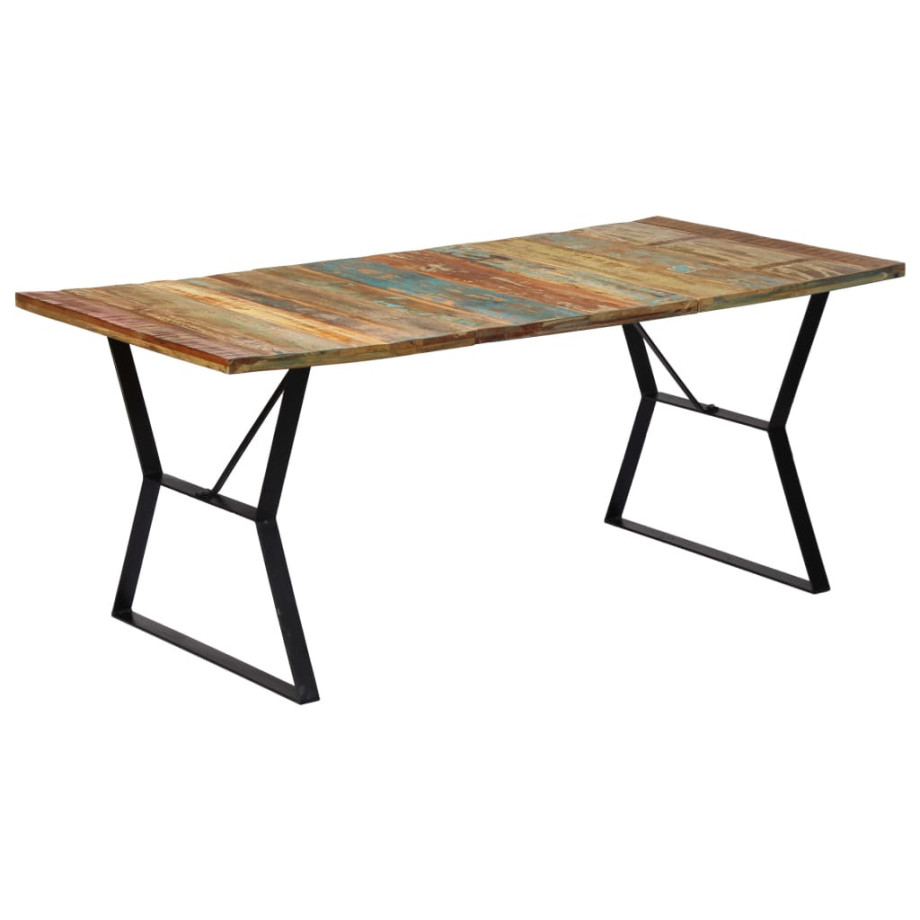 vidaXL Eettafel 180x90x76 cm massief gerecycled hout afbeelding 1