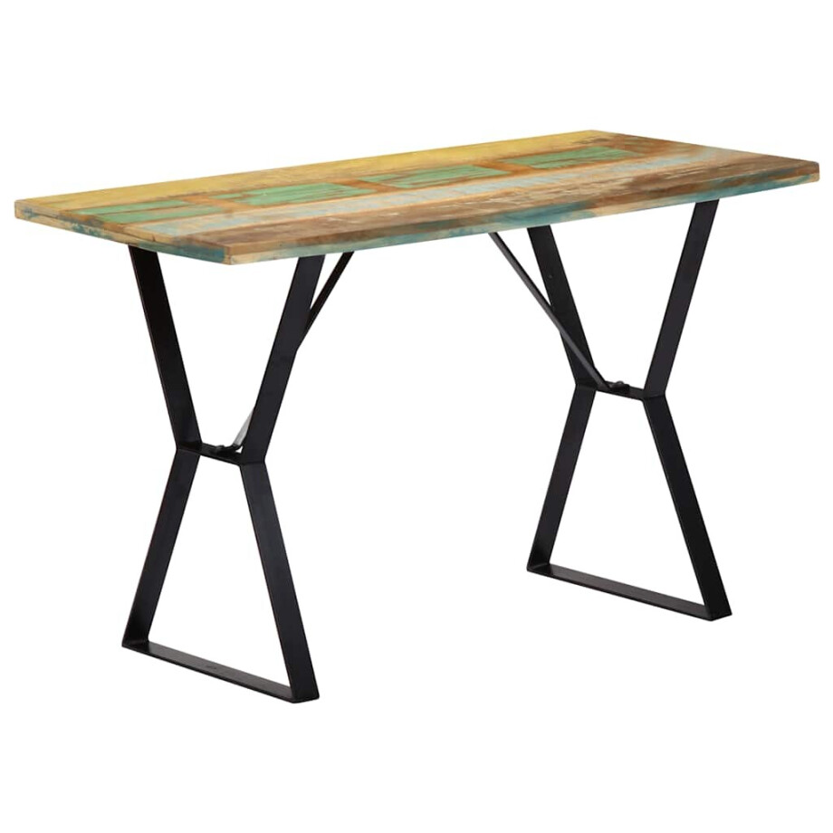 vidaXL Eettafel 120x60x76 cm massief gerecycled hout afbeelding 1