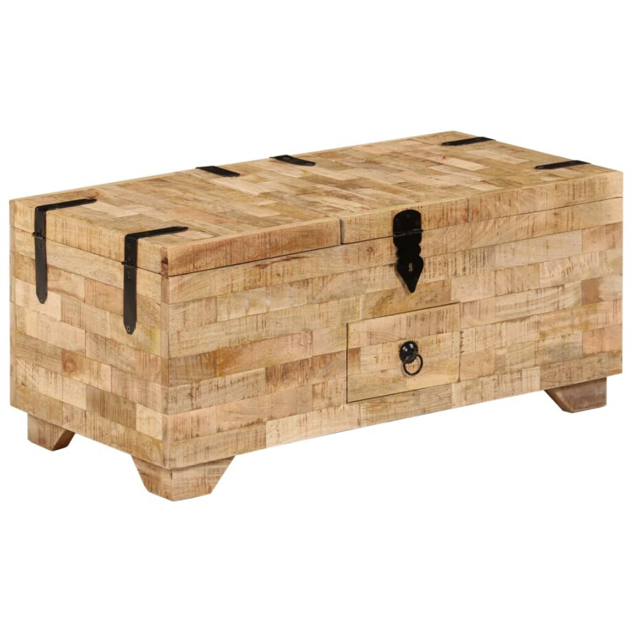 vidaXL Salontafel 80x40x35 cm massief mangohout vidaXL Salontafel 80x40x35 cm massief mangohout afbeelding 1