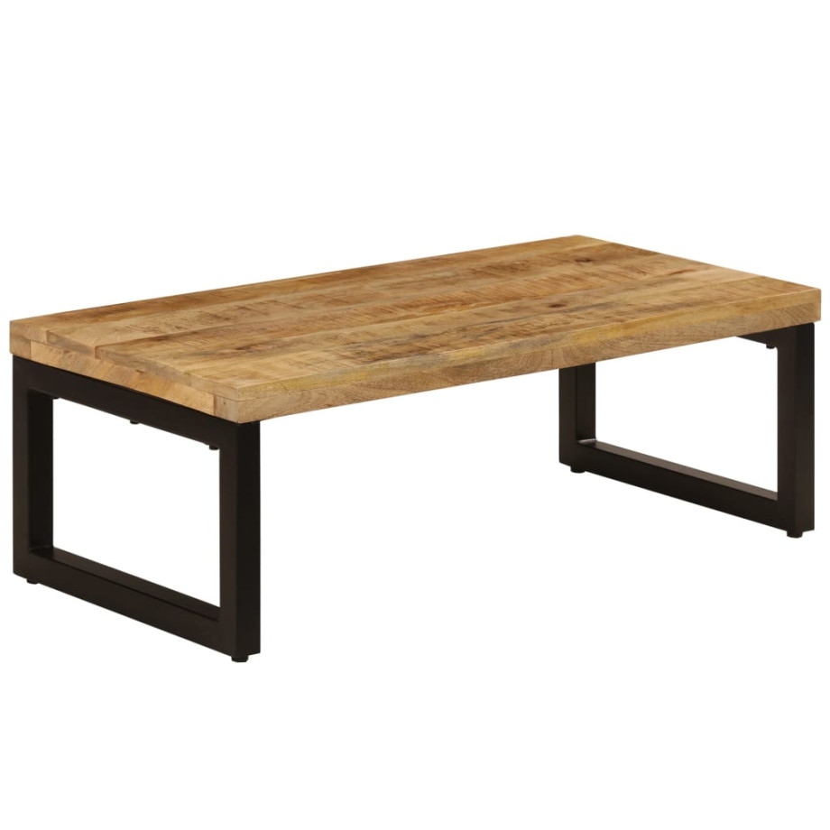 vidaXL Salontafel 100x50x35 cm massief mangohout en staal afbeelding 1