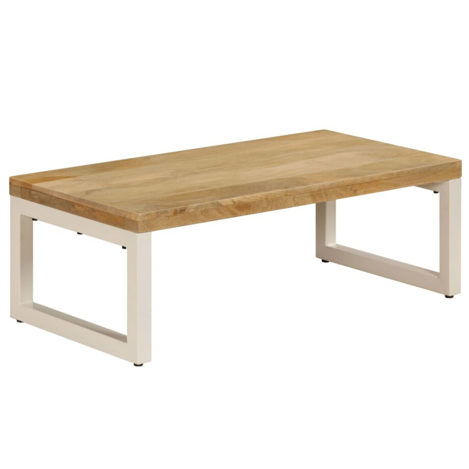 vidaXL Salontafel 100x50x35 cm massief mangohout en staal afbeelding 1