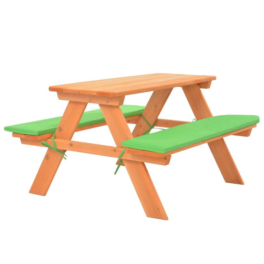 vidaXL Kinderpicknicktafel met banken 89x79x50 cm massief vurenhout afbeelding 1