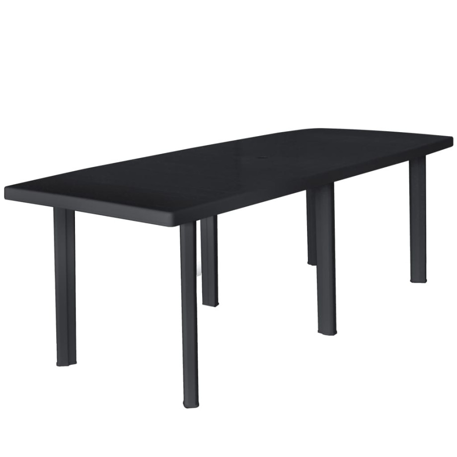 vidaXL Tuintafel 216x90x72 cm kunststof antraciet afbeelding 1