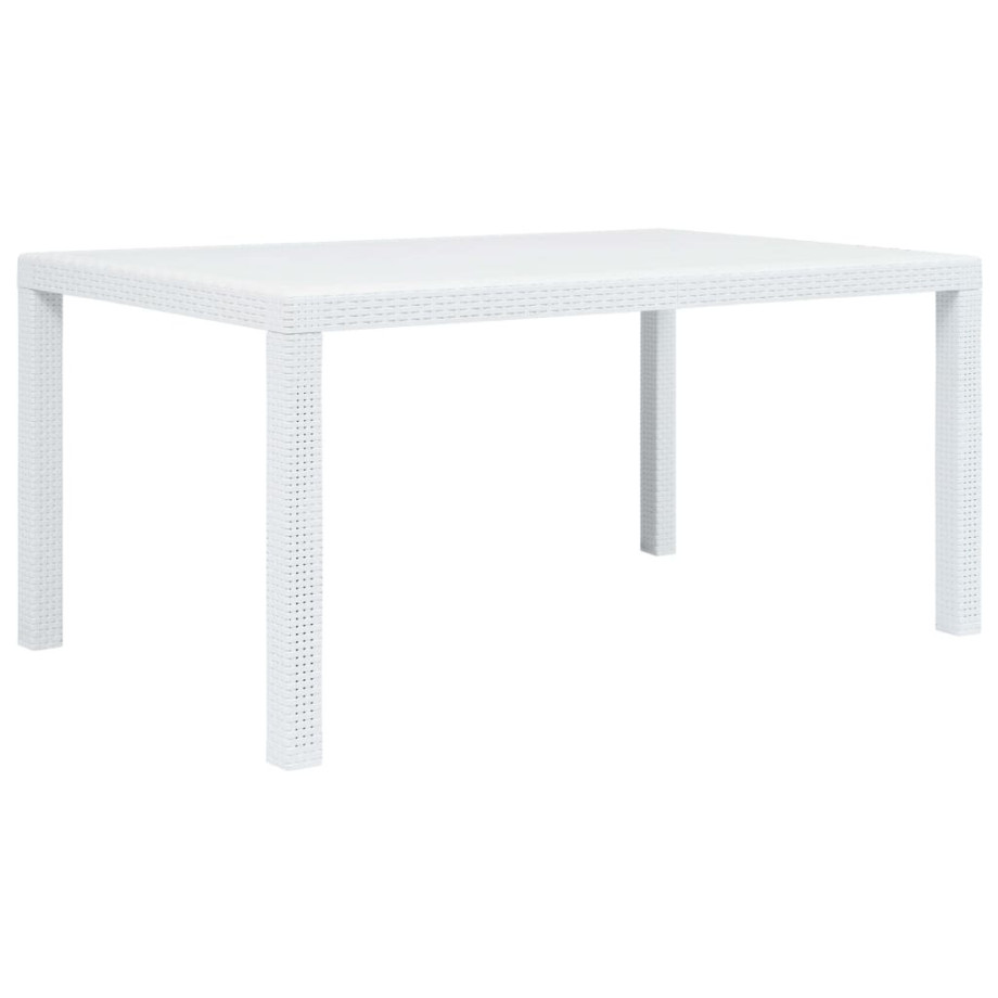 vidaXL Tuintafel 150x90x72 cm rattan-look kunststof wit afbeelding 1