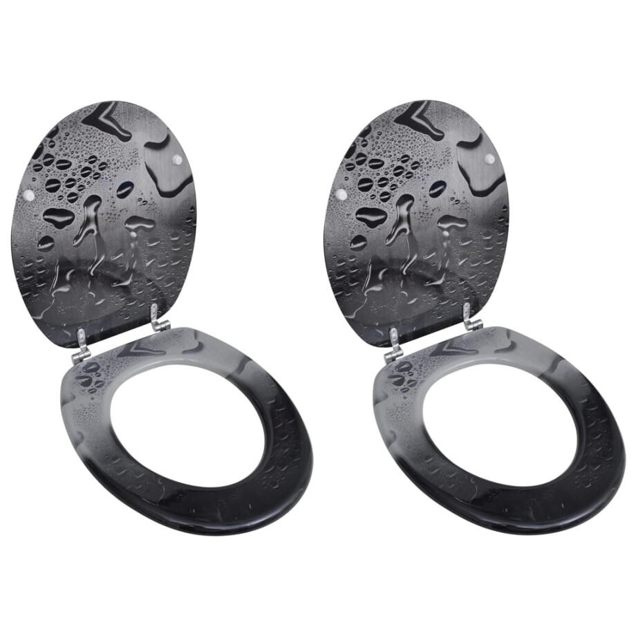 vidaXL Toiletbrillen met deksels 2 st water MDF vidaXL Toiletbrillen met deksels 2 st water MDF afbeelding 1