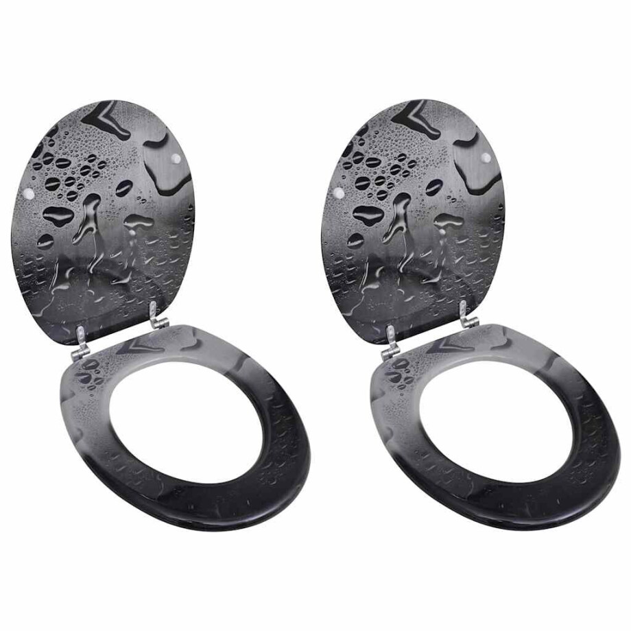 vidaXL Toiletbrillen met deksels 2 st water MDF vidaXL Toiletbrillen met deksels 2 st water MDF afbeelding 1