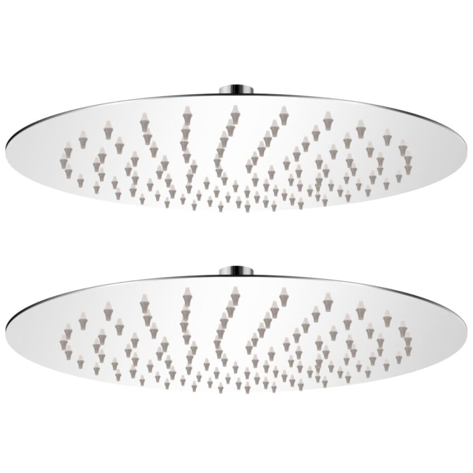 vidaXL Regendouchekop 2 st rond 25 cm roestvrij staal afbeelding 1