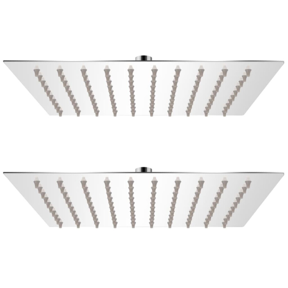 vidaXL Regendouchekoppen 2 st 20x20 cm roestvrij staal afbeelding 1