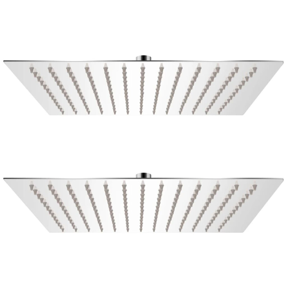 vidaXL Regendouchekop 2 st 25x25 cm roestvrij staal afbeelding 1
