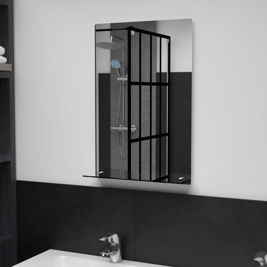 vidaXL Wandspiegel met schap 40x60 cm gehard glas vidaXL Wandspiegel met schap 40x60 cm gehard glas afbeelding 1