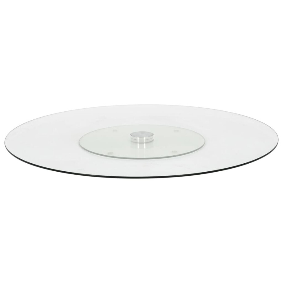 vidaXL Serveerbord draaiend 60 cm gehard glas transparant afbeelding 1