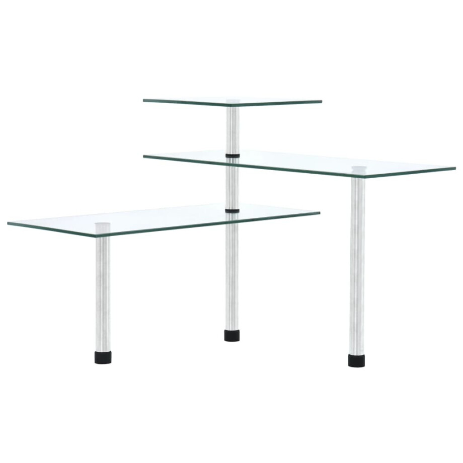 vidaXL Hoekkastje keuken 3-laags gehard glas afbeelding 1