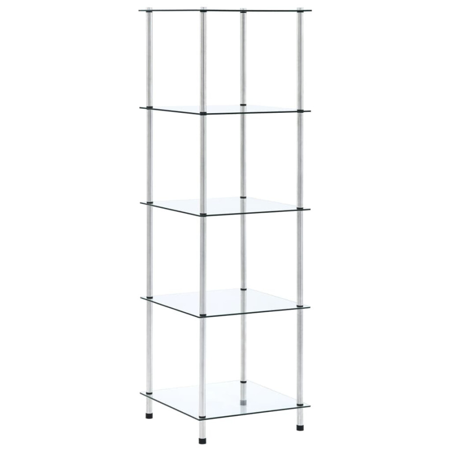 vidaXL Kastje 5-laags 40x40x130 cm gehard glas transparant afbeelding 1