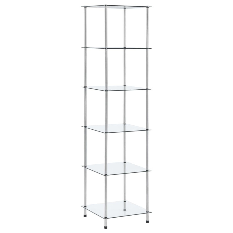 vidaXL Kastje 6-laags 40x40x160 cm gehard glas transparant afbeelding 1